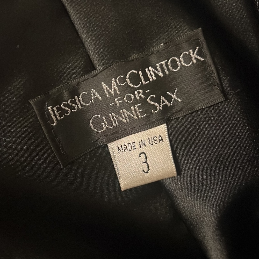 JESSICA MCCLINTOCK FOR GUNNE SAX Sleeveless Formal Black Blue Dress 3 - Picture 7 of 8
